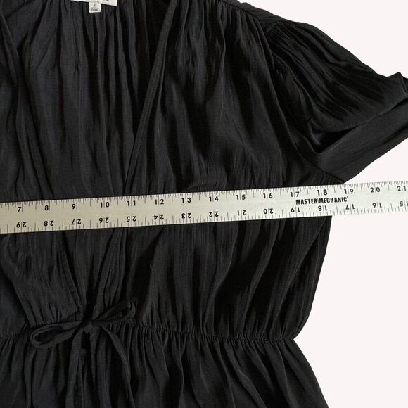 Aritzia Wilfred Shanina Womens Tie Front Blouse Top Size S Deep V Peplum Fairy - Picture 9 of 12